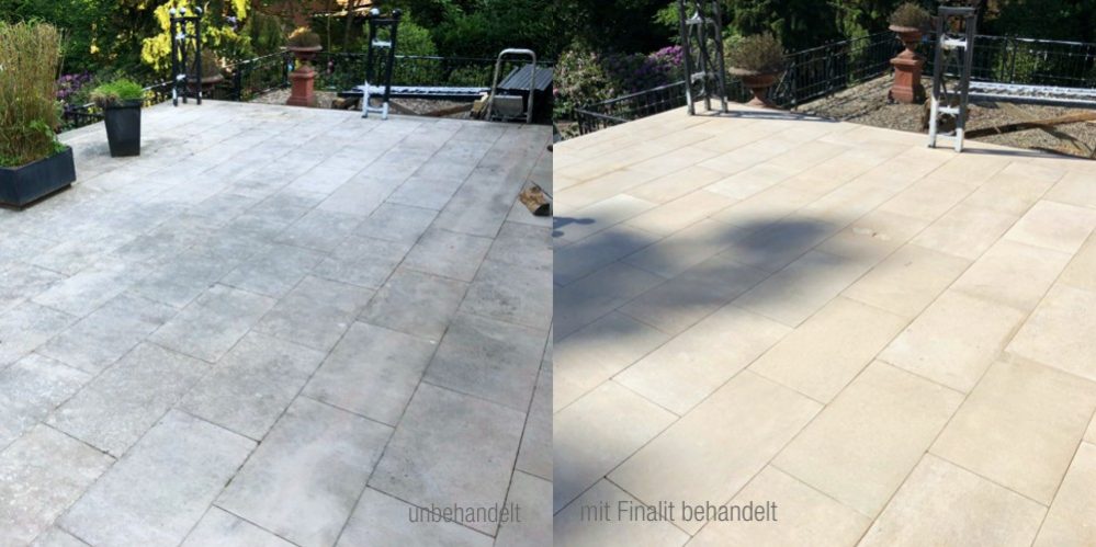 sandsteinterrasse Sandstein Terrasse reinigen
